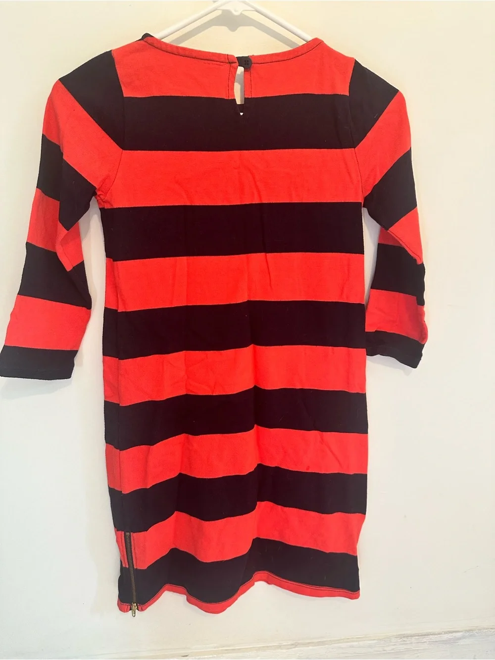 Crewcuts Striped Red and Navy Long Sleeve Dress